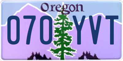 OR license plate 070YVT