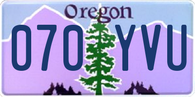 OR license plate 070YVU