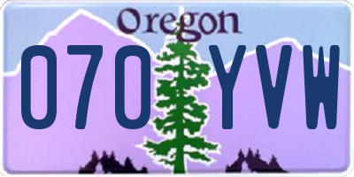 OR license plate 070YVW