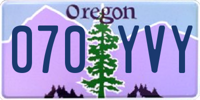 OR license plate 070YVY