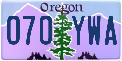 OR license plate 070YWA