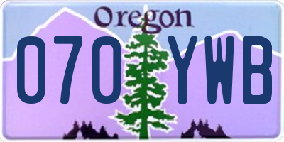 OR license plate 070YWB
