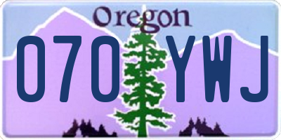 OR license plate 070YWJ