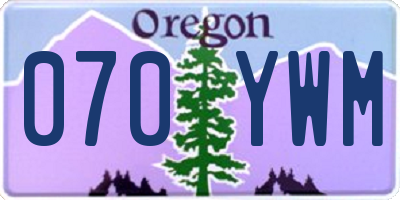 OR license plate 070YWM