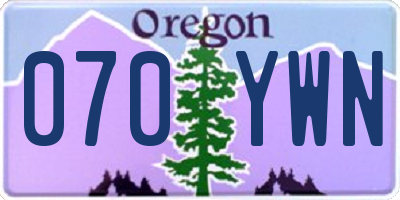 OR license plate 070YWN