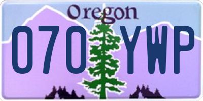 OR license plate 070YWP