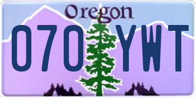 OR license plate 070YWT
