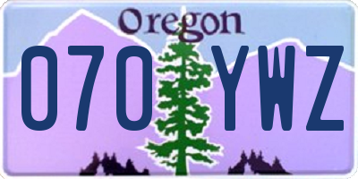 OR license plate 070YWZ