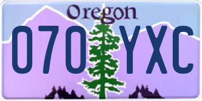 OR license plate 070YXC