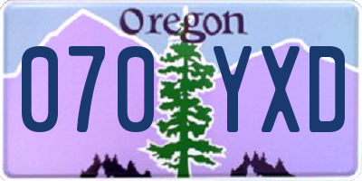 OR license plate 070YXD