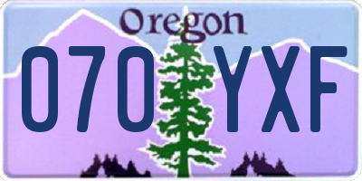 OR license plate 070YXF