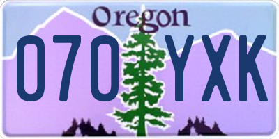 OR license plate 070YXK