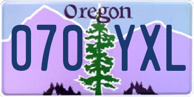 OR license plate 070YXL