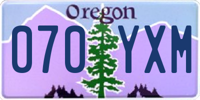 OR license plate 070YXM