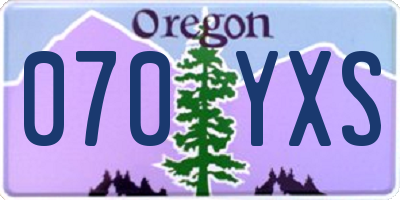 OR license plate 070YXS