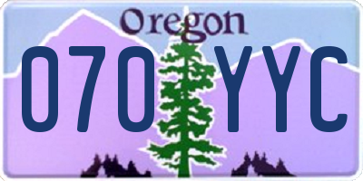 OR license plate 070YYC