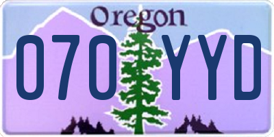OR license plate 070YYD