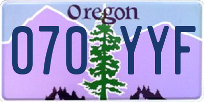OR license plate 070YYF