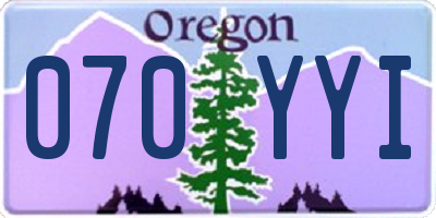OR license plate 070YYI