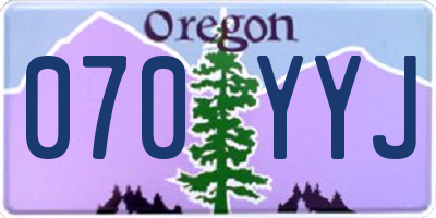 OR license plate 070YYJ
