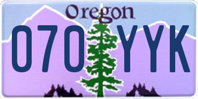 OR license plate 070YYK