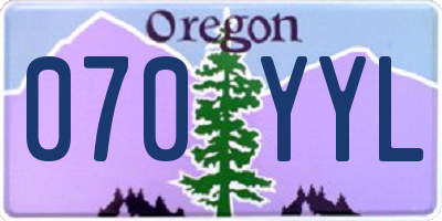 OR license plate 070YYL