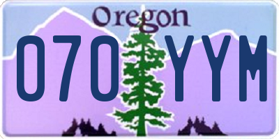 OR license plate 070YYM