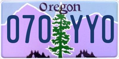 OR license plate 070YYO