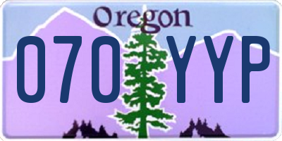 OR license plate 070YYP
