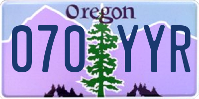 OR license plate 070YYR