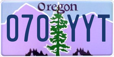 OR license plate 070YYT