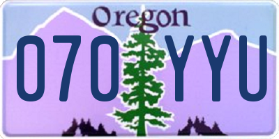 OR license plate 070YYU