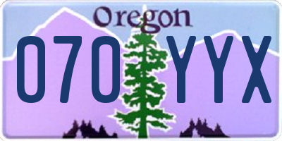 OR license plate 070YYX