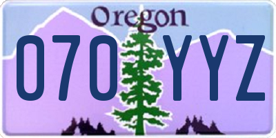 OR license plate 070YYZ