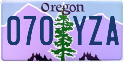 OR license plate 070YZA