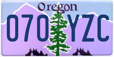 OR license plate 070YZC