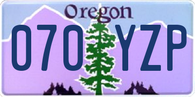 OR license plate 070YZP