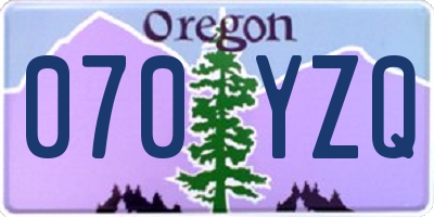 OR license plate 070YZQ