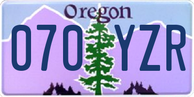 OR license plate 070YZR