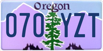 OR license plate 070YZT