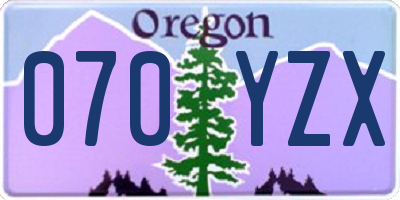 OR license plate 070YZX
