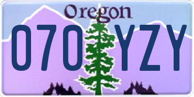 OR license plate 070YZY