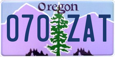 OR license plate 070ZAT