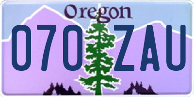 OR license plate 070ZAU