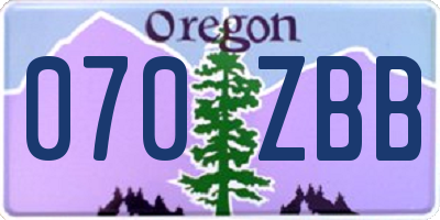 OR license plate 070ZBB