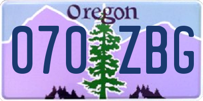 OR license plate 070ZBG
