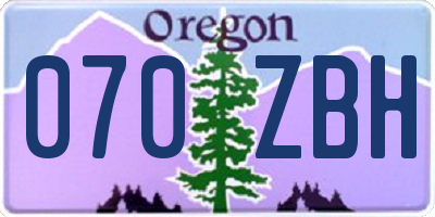 OR license plate 070ZBH