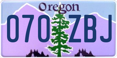 OR license plate 070ZBJ