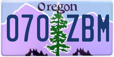 OR license plate 070ZBM