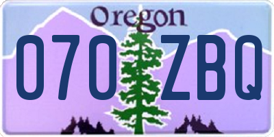 OR license plate 070ZBQ